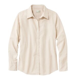Preppy L.L. Bean vintage Women's Cream Cotton button down with detailing Medium